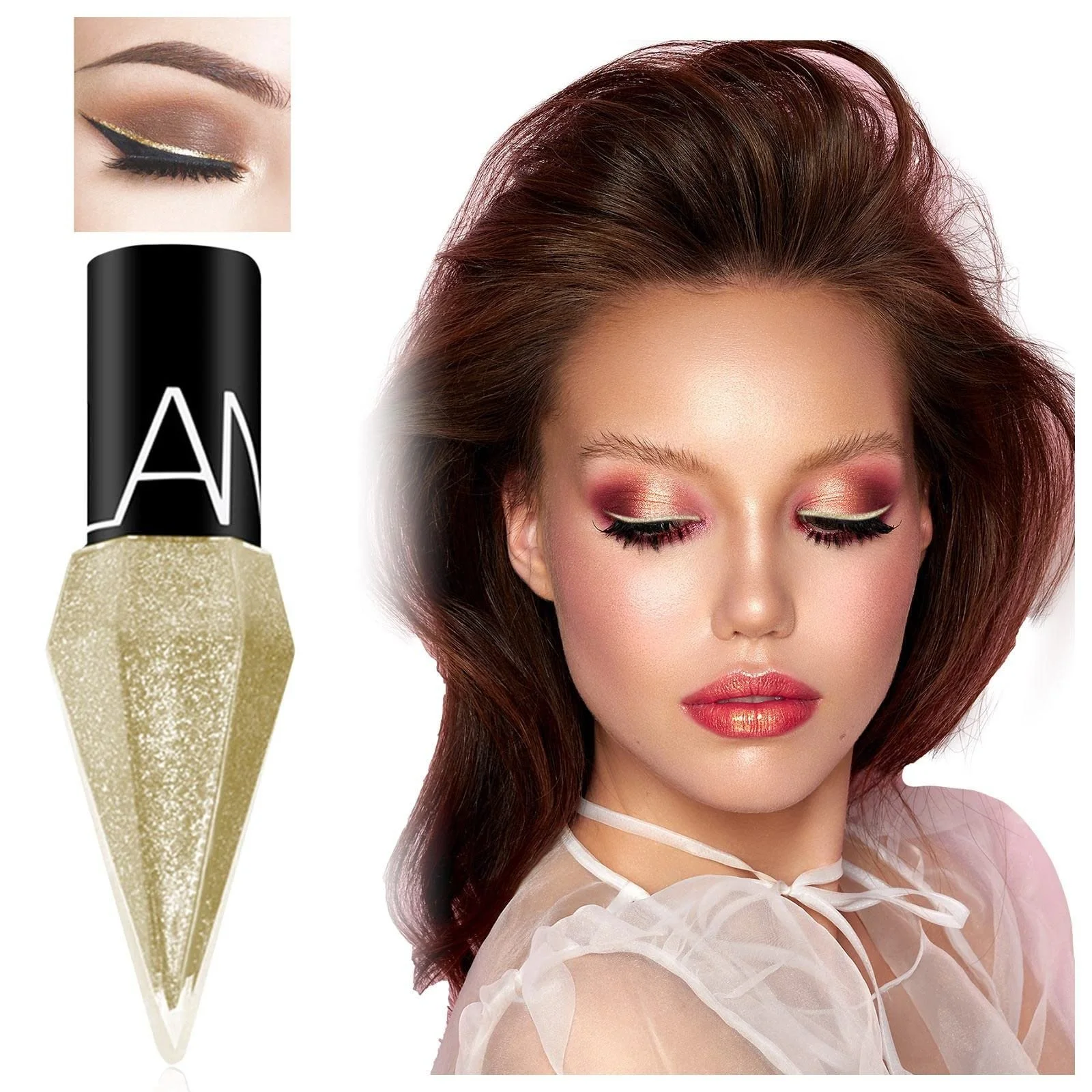 Підводка для очей Bag Великий Рідка Гліттер Стійкий Гліттер Відтінковий водостійка Довготривалий Гель 2 мл (C,), фото №2