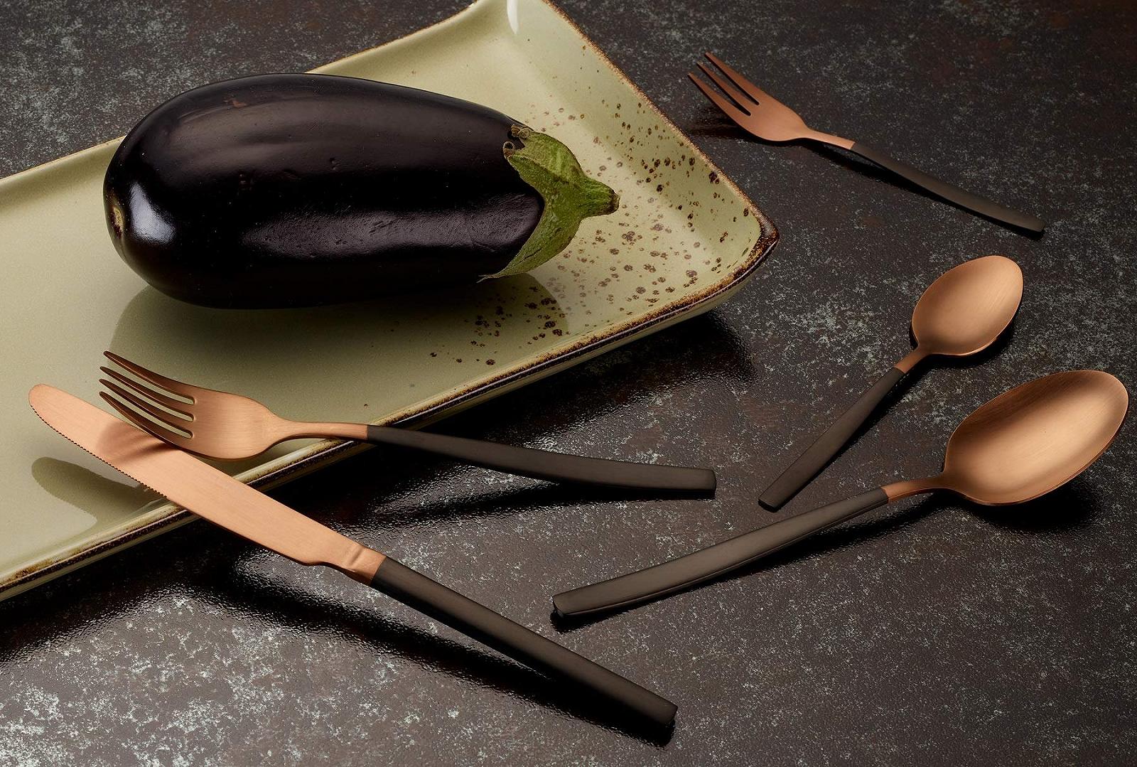 Набор столовых приборов Echtwerk Positano Due Bronze/Black Edition, 20 предметов, на 4 персоны, матовый 18/10, нержавеющая сталь, бронзовый/черный, фото №5 Набор столовых приборов Echtwerk Positano Due Bronze/Black Edition, 20 предметов, на 4 персоны, матовый 18/10, нержавеющая сталь, бронзовый/черный, фото №5