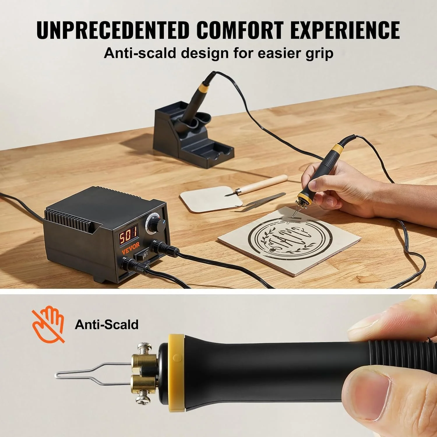 Набір для випалювання по дереву VEVOR LH50 Чорний, фото №8 Набір для випалювання по дереву VEVOR LH50 Чорний, фото №8