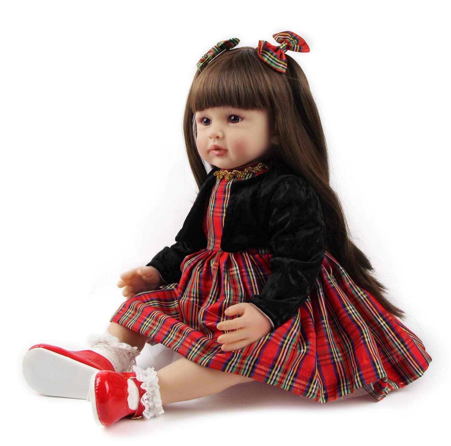 Кукла ZIYIUI Reborn Toddler 60 см Мягкий силиконовый винил Девочка с длинными волосами, фото №6