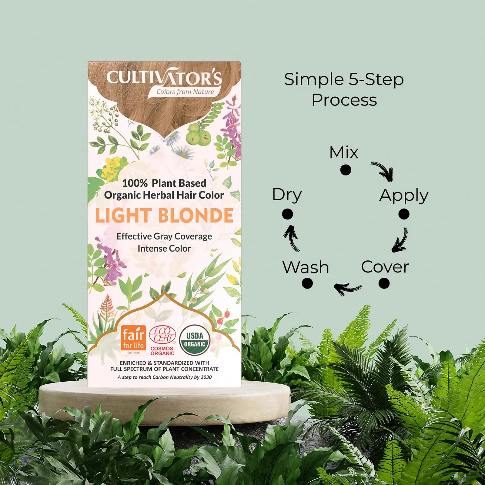 Трав'яна Фарба для Волосся Cultivator's Organic Світлий Блондин, 100 г, фото №7