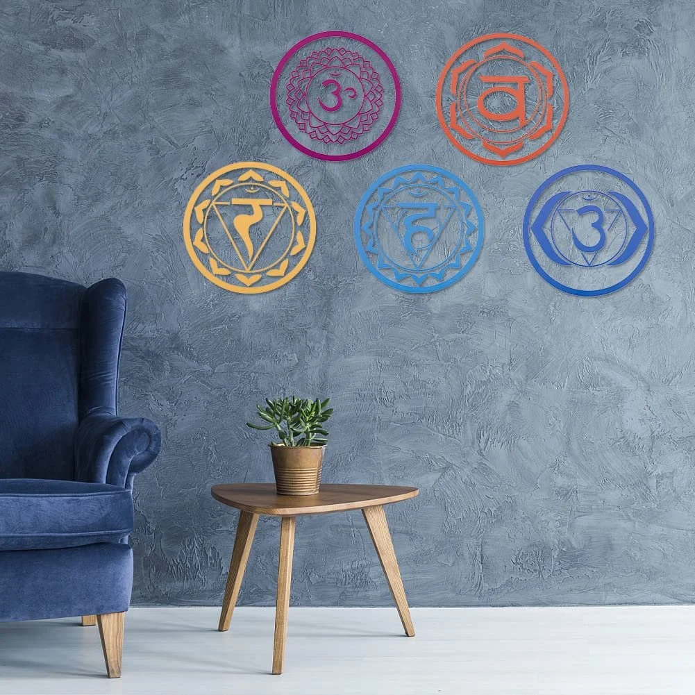 Наклейки на стіну FINGERINSPIRE Сім чакр 14 шт. 17 см Круглі Водостійкі Самоклейні, фото №4 Наклейки на стіну FINGERINSPIRE Сім чакр 14 шт. 17 см Круглі Водостійкі Самоклейні, фото №4