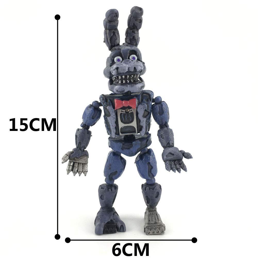 Фігурки FNAF Nightmare Foxy Bear Chica, іграшкові ляльки для подарунків на день народження, прикраси для торта, набір із 6 штук, фото №6