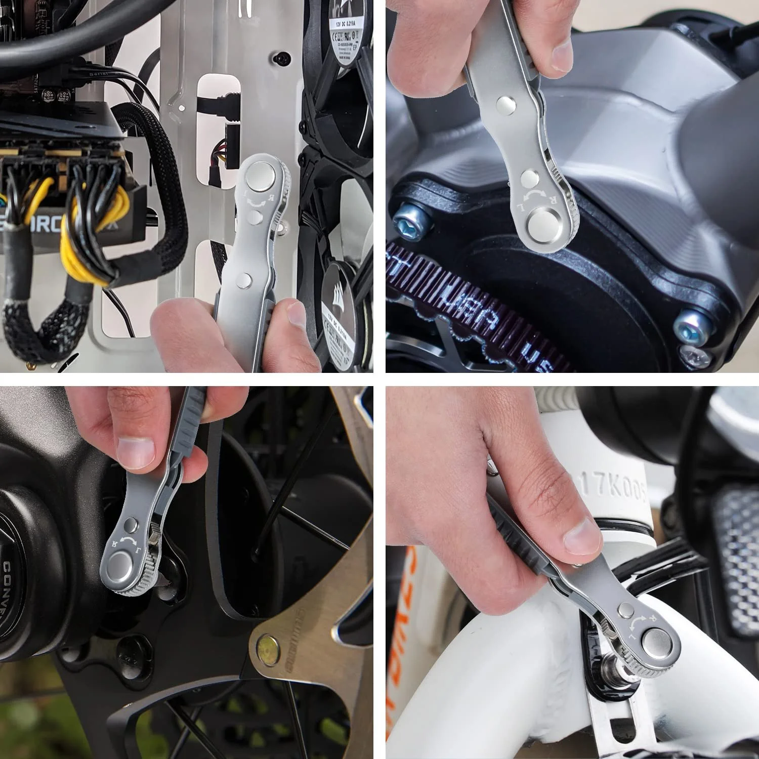 Набір викруток ANBEISTEE Mini Ratchet 1/4 Inch Tight Range High Torque з реверсивною рукояткою під кутом 90 градусів та 4 многофункційними свердлами, фото №7 Набір викруток ANBEISTEE Mini Ratchet 1/4 Inch Tight Range High Torque з реверсивною рукояткою під кутом 90 градусів та 4 многофункційними свердлами, фото №7