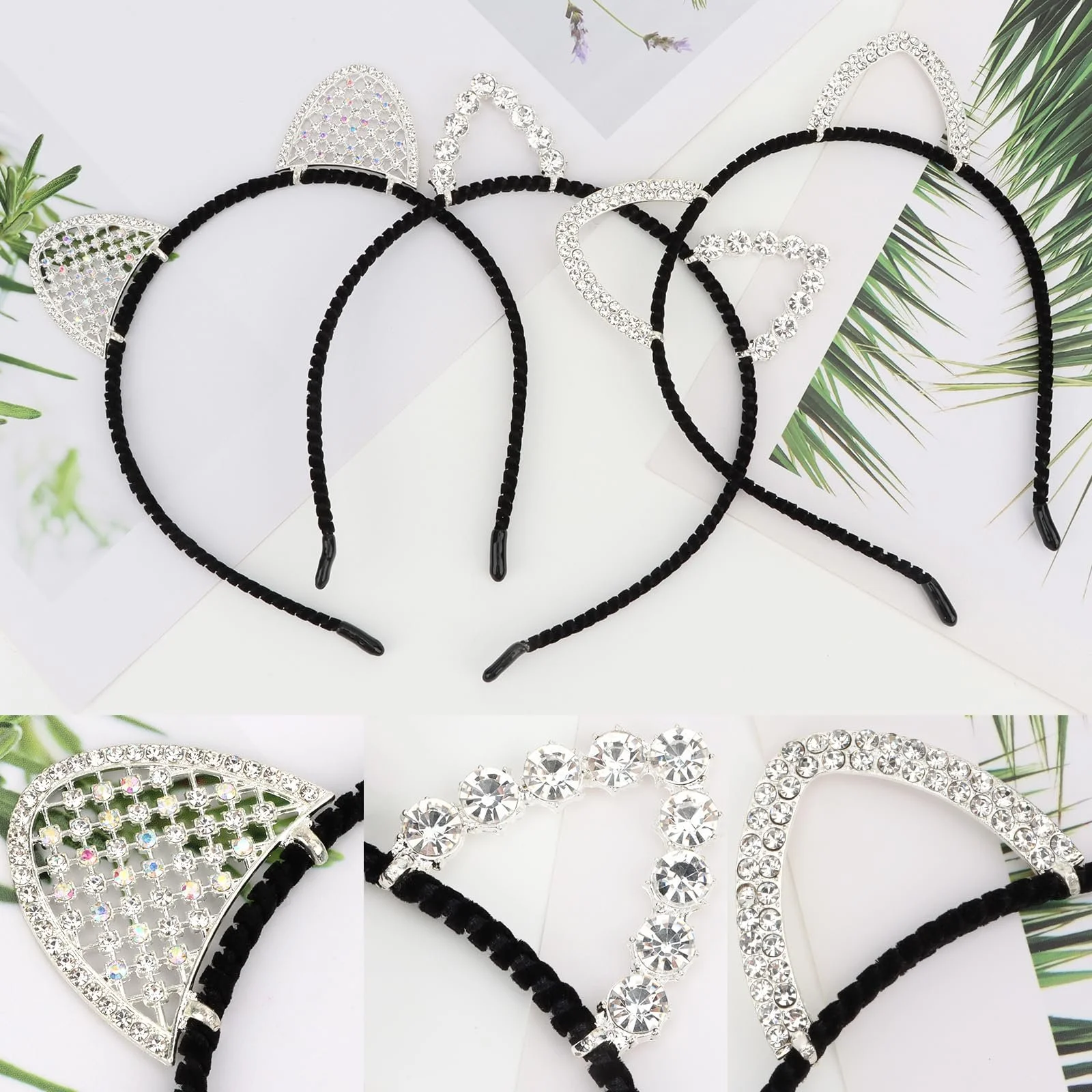 Набір обручів для волосся з котячими вушками для жінок, фото №3