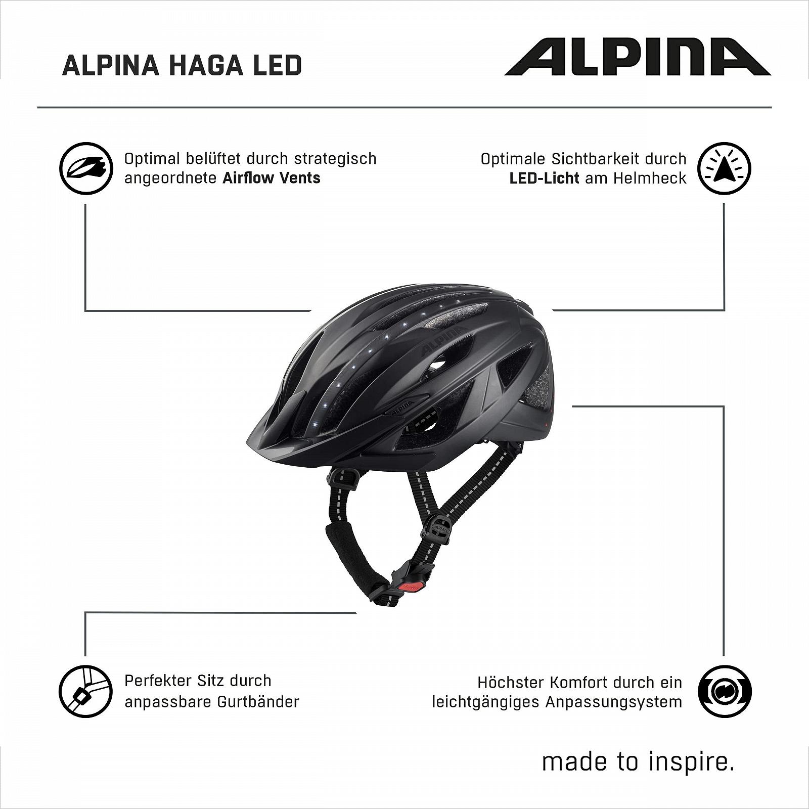 Шолом велосипедний Alpina Haga Unisex Adult LED, фото №6