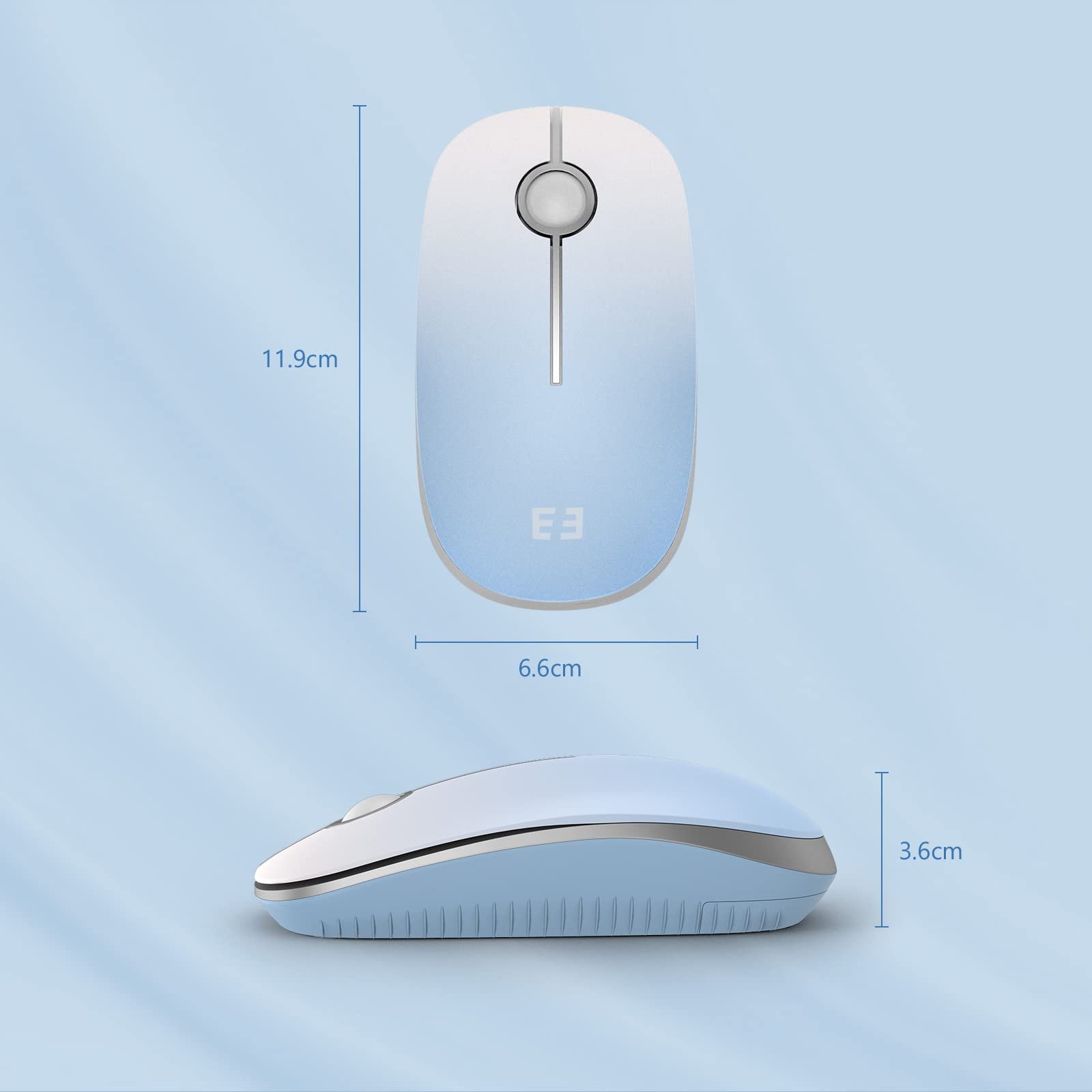 Мышь Беспроводная seenda 1600 DPI 3 кнопки Teal, фото №8