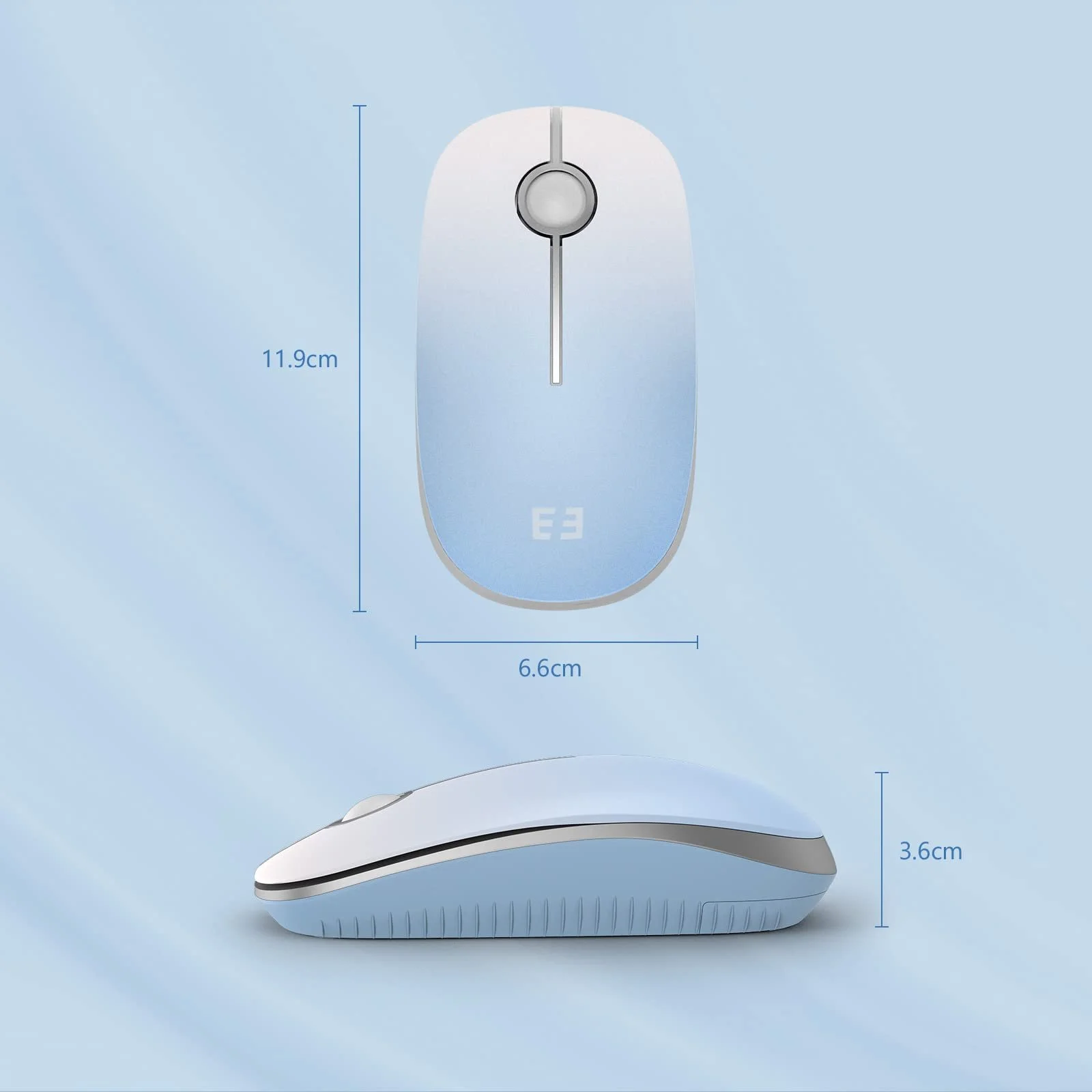 Мышь Беспроводная seenda 1600 DPI 3 кнопки Teal, фото №8