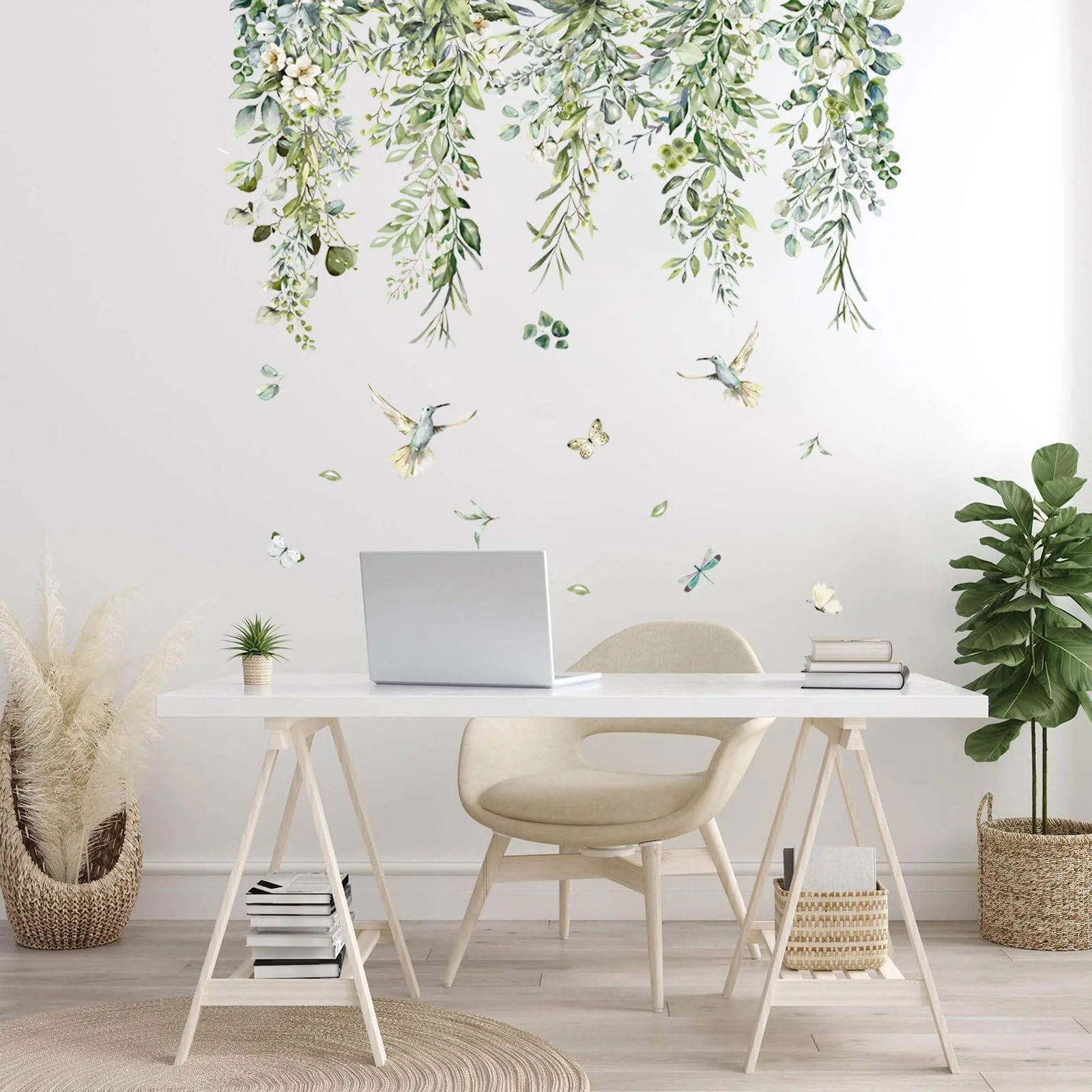 Наклейка на стіну EEEKit Botanical Евкаліпт Квіти Листя Ліани, фото №5 Наклейка на стіну EEEKit Botanical Евкаліпт Квіти Листя Ліани, фото №5