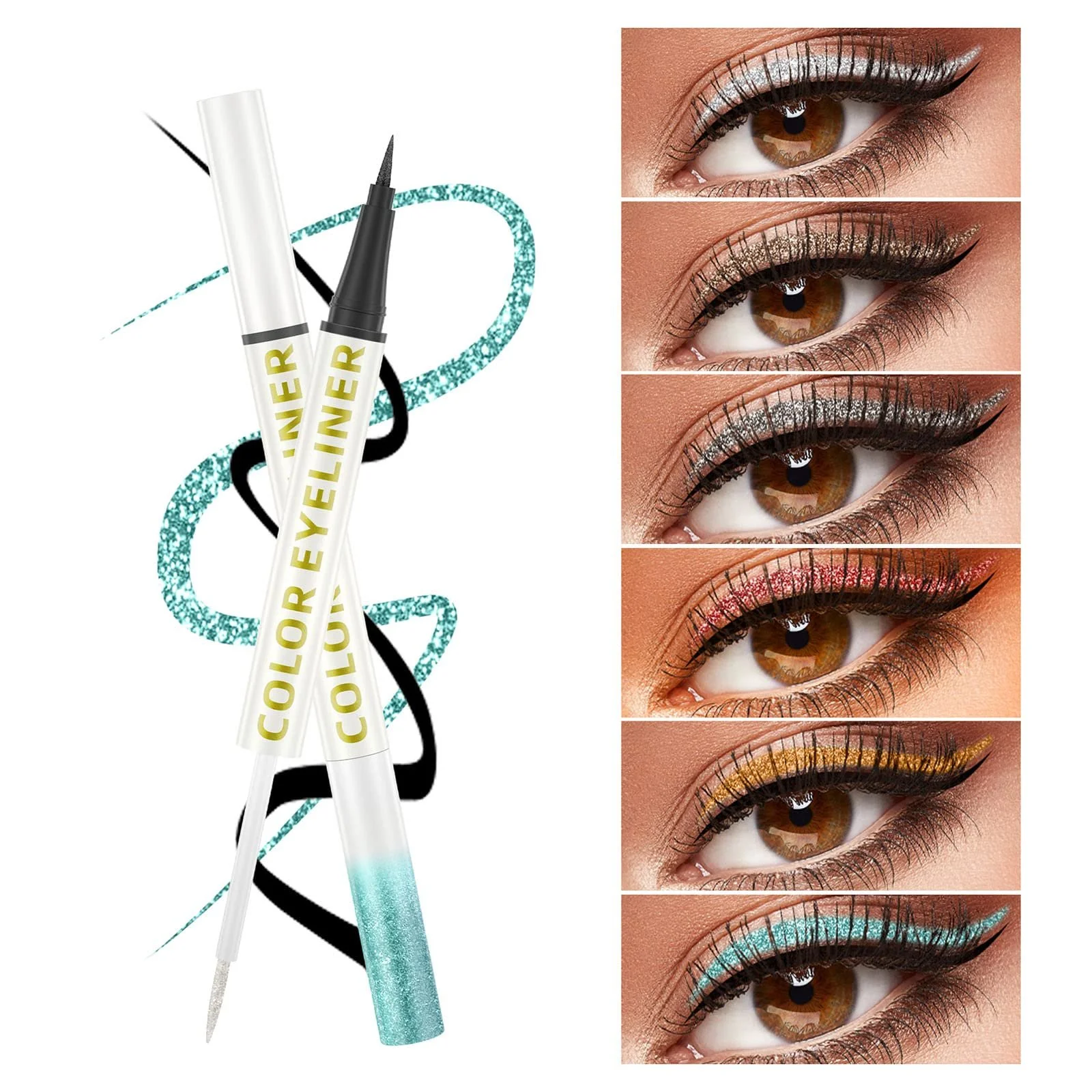 Жидкая Подводка 2в1 для макияжа глаз, блестящая, фото №6