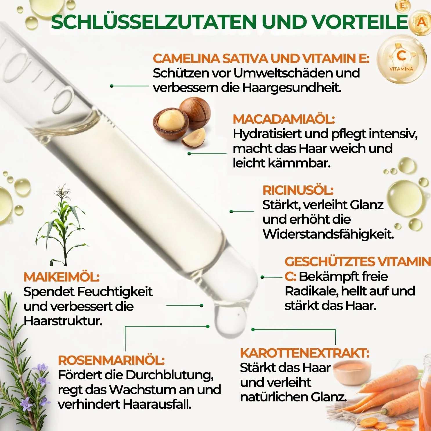 Олія для волосся Розмаринова з касторовою олією холодного віджиму 100 мл, фото №3
