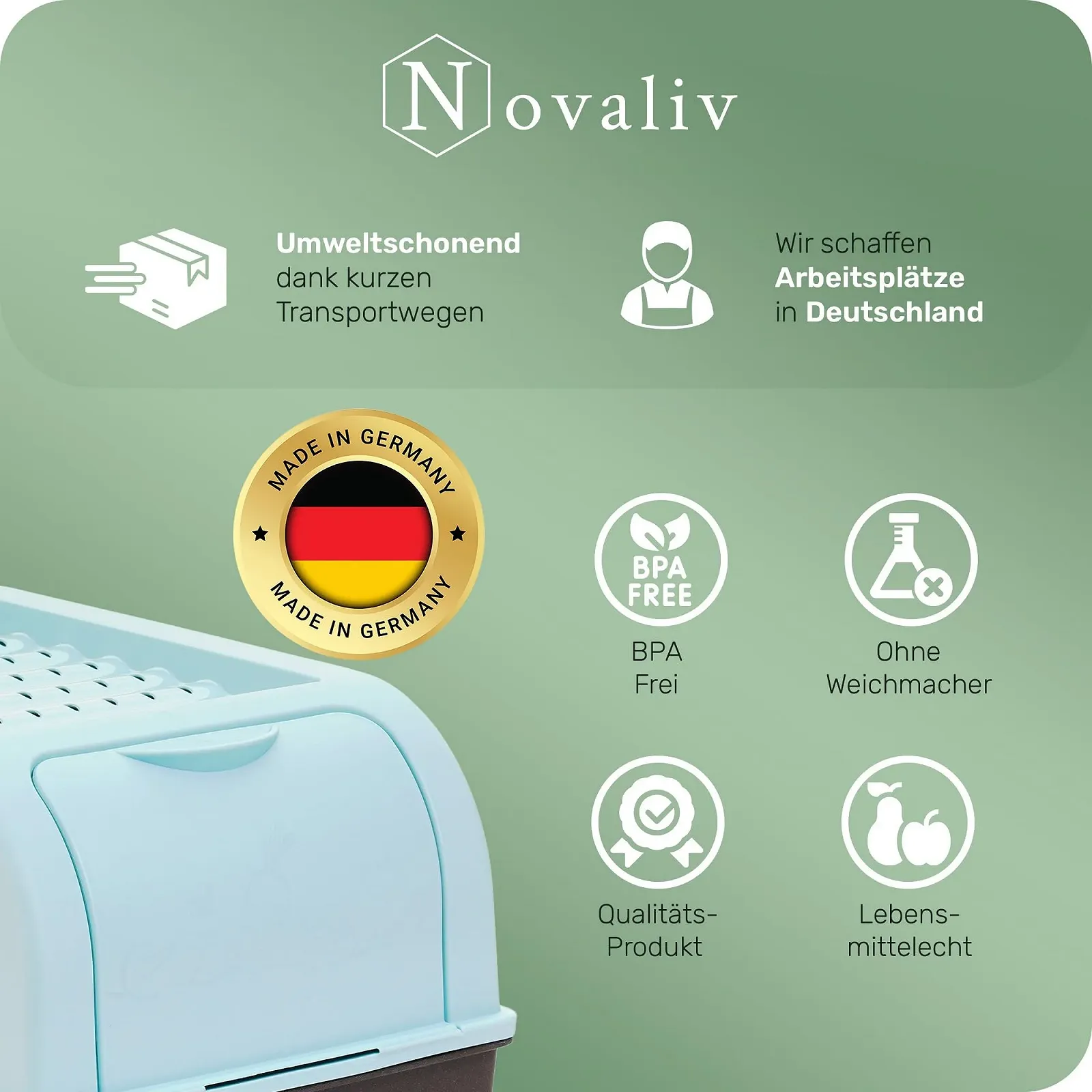 Контейнер для овочів Novaliv Potato Storage 3.5 л - 9 л Turquoise, фото №5