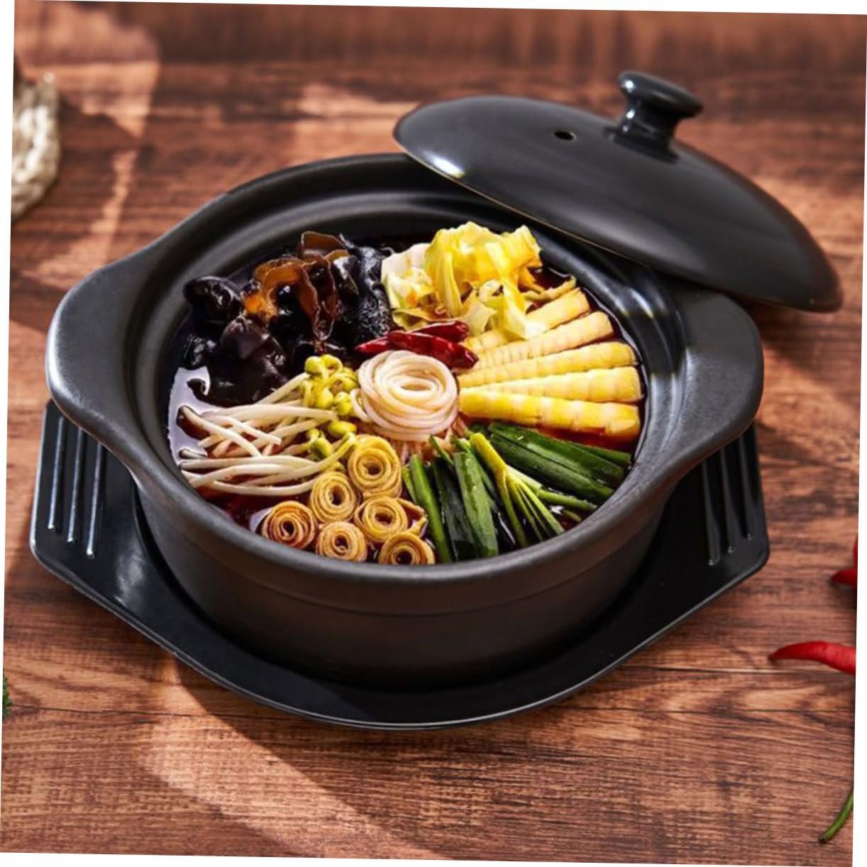 Горщик для приготування Керамічний з кришкою та подвійними ручками Термостійкий, фото №8 Горщик для приготування Керамічний з кришкою та подвійними ручками Термостійкий, фото №8