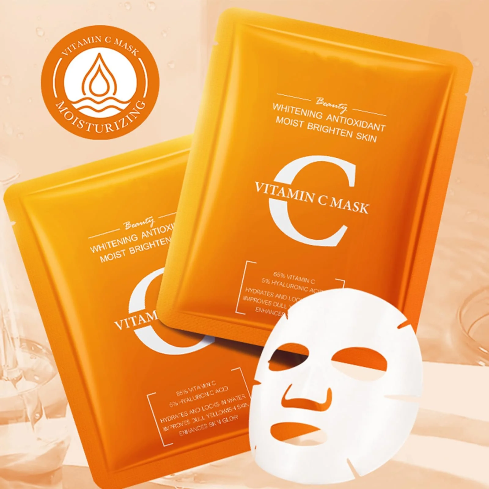 Тканевая маска для лица Daily Care, витамин C, коллагеновая эссенция, для антивозрастного ухода, увлажнения, против морщин, глубокого восстановления и увлажнения кожи, фото №6