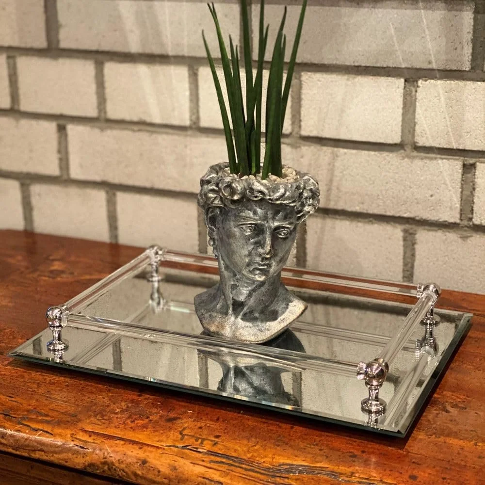 Прямоугольный Зеркальный Поднос с Элегантной Рамой, фото №3 Прямоугольный Зеркальный Поднос с Элегантной Рамой, фото №3