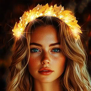 Обруч Золотистий Листя Весільний Головний Убір - Фото 1