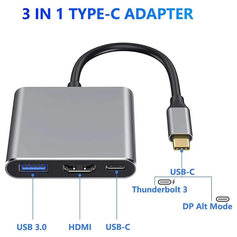 USB-хаб Onvian адаптер HUB 3in1 USB-C to USB 3.0/HDMI/USB-C для Nintendo Switch, NoteBook, фото №10