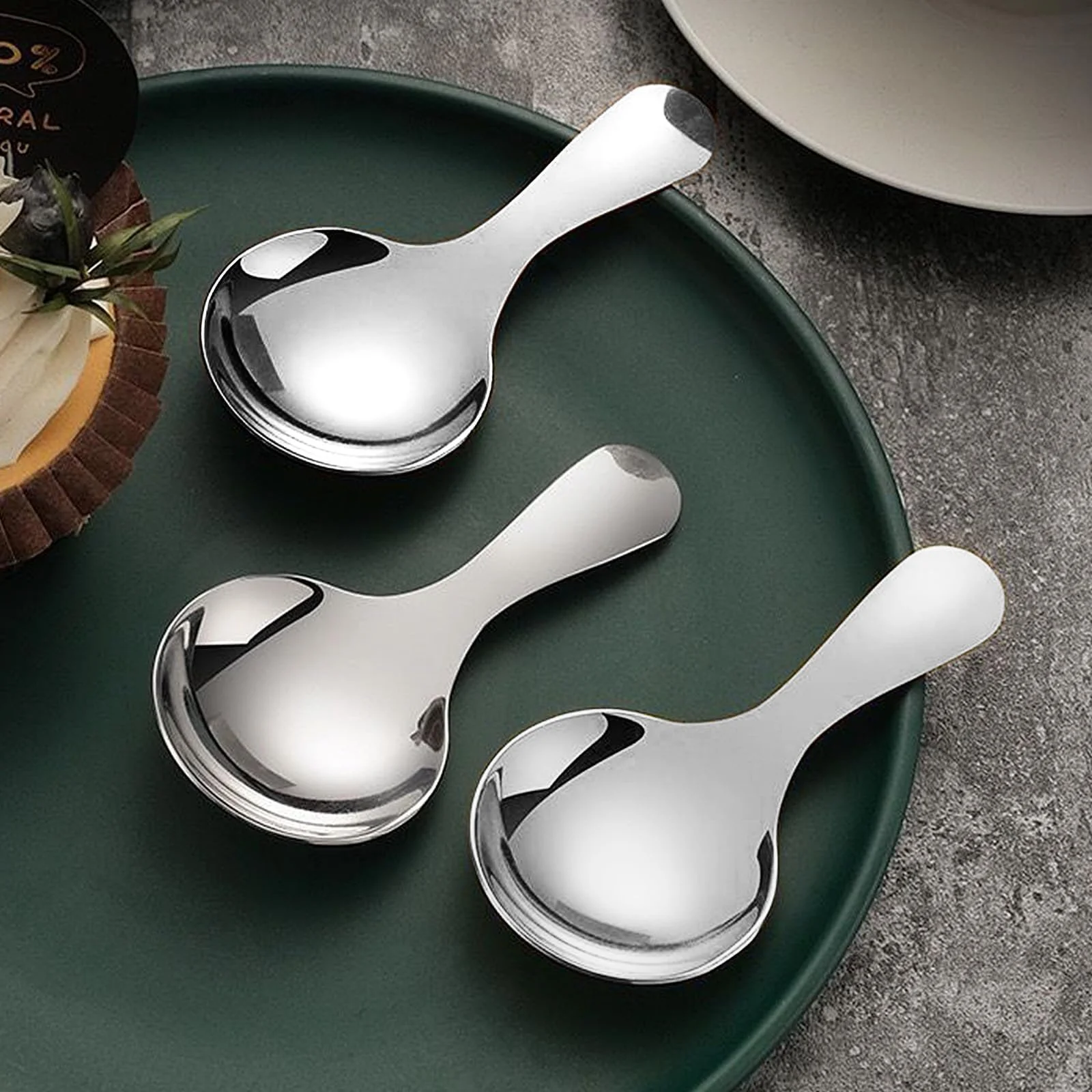 Ложка чайна з нержавіючої сталі Small, набір з 3 круглих десертних, фото №7
