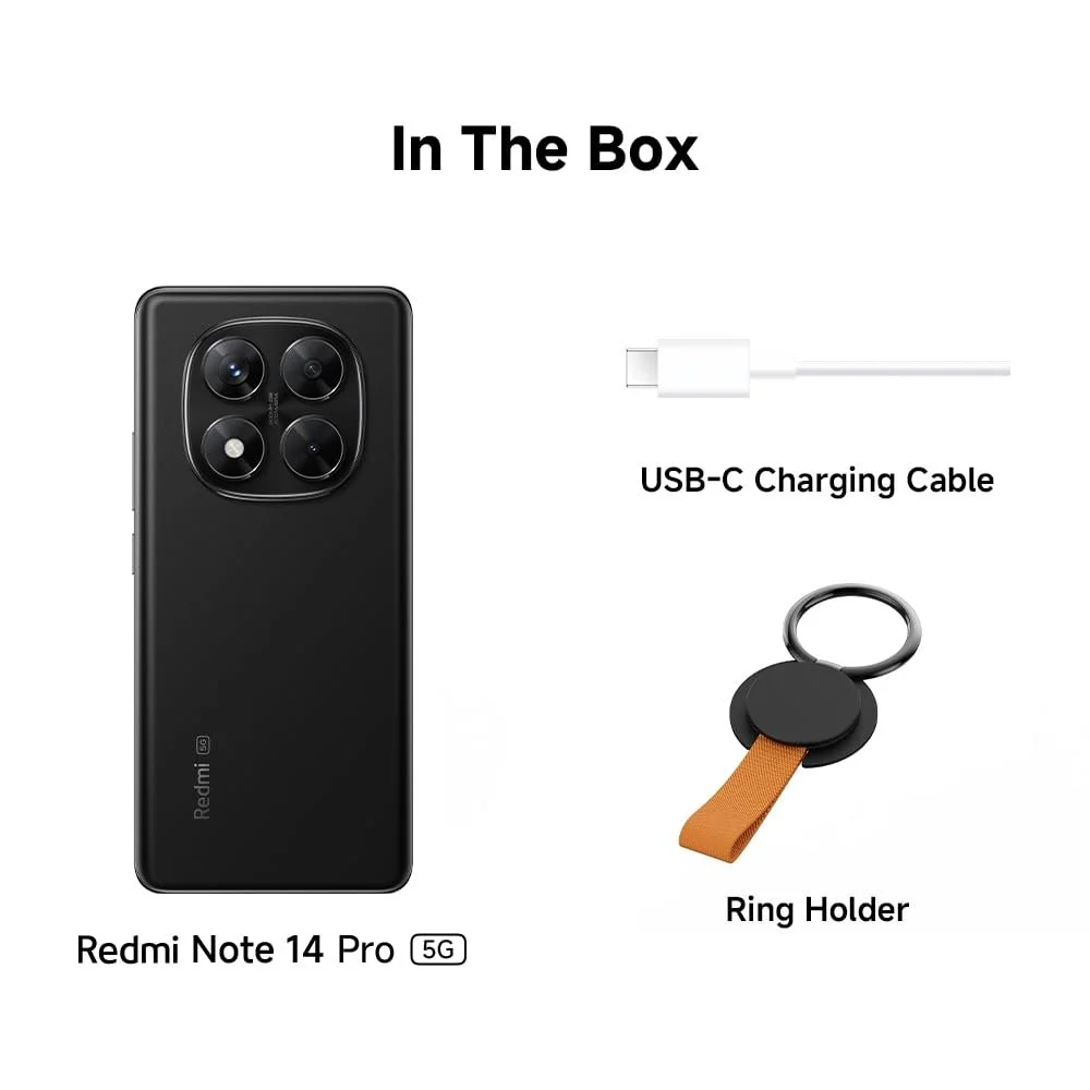 Смартфон Xiaomi Redmi Note 14 Pro 5G 8/256 GB 200 Мп IP68 5110 mAh (Зарядное устройство не входит в комплект) Black, фото №5