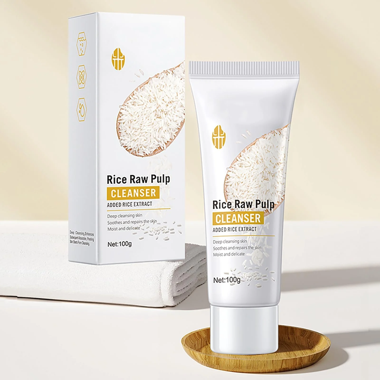 Очищающее средство для лица Рисовая Глина Пенка (100 мл), Очищение лица, Очищающая пенка, Глубокое очищение от черных точек, Очиститель пор, Рисовая пенка для умывания, Мягкое очищение для проблемной кожи, фото №5