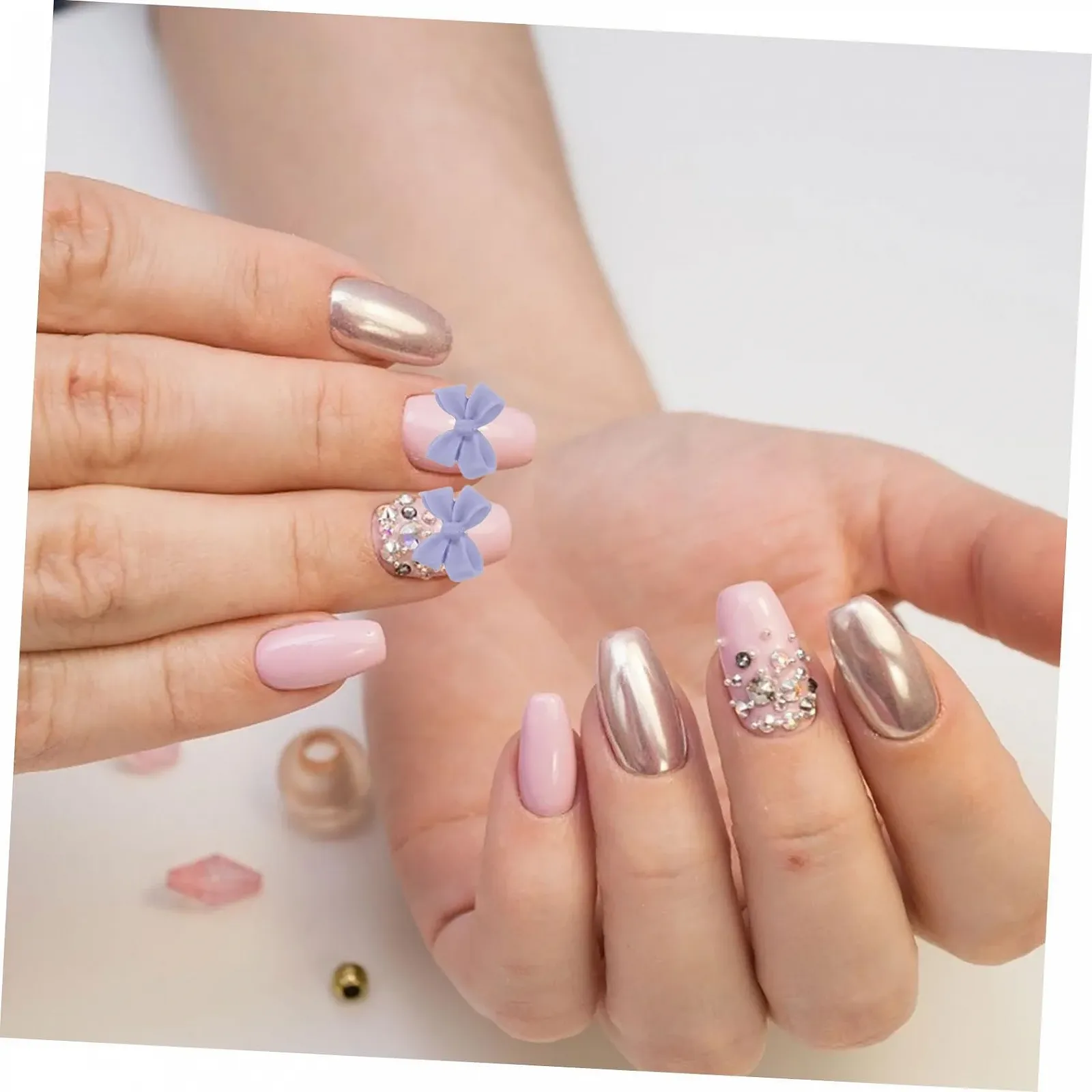 Подвеска для маникюра Healeved 1 коробка Аксессуары для ногтей Камни для ногтей Гель-лак для ногтей Камни для ногтей Подвеска для ногтей для украшения ногтей Жемчужные украшения Искусственные ногти Смола, фото №4