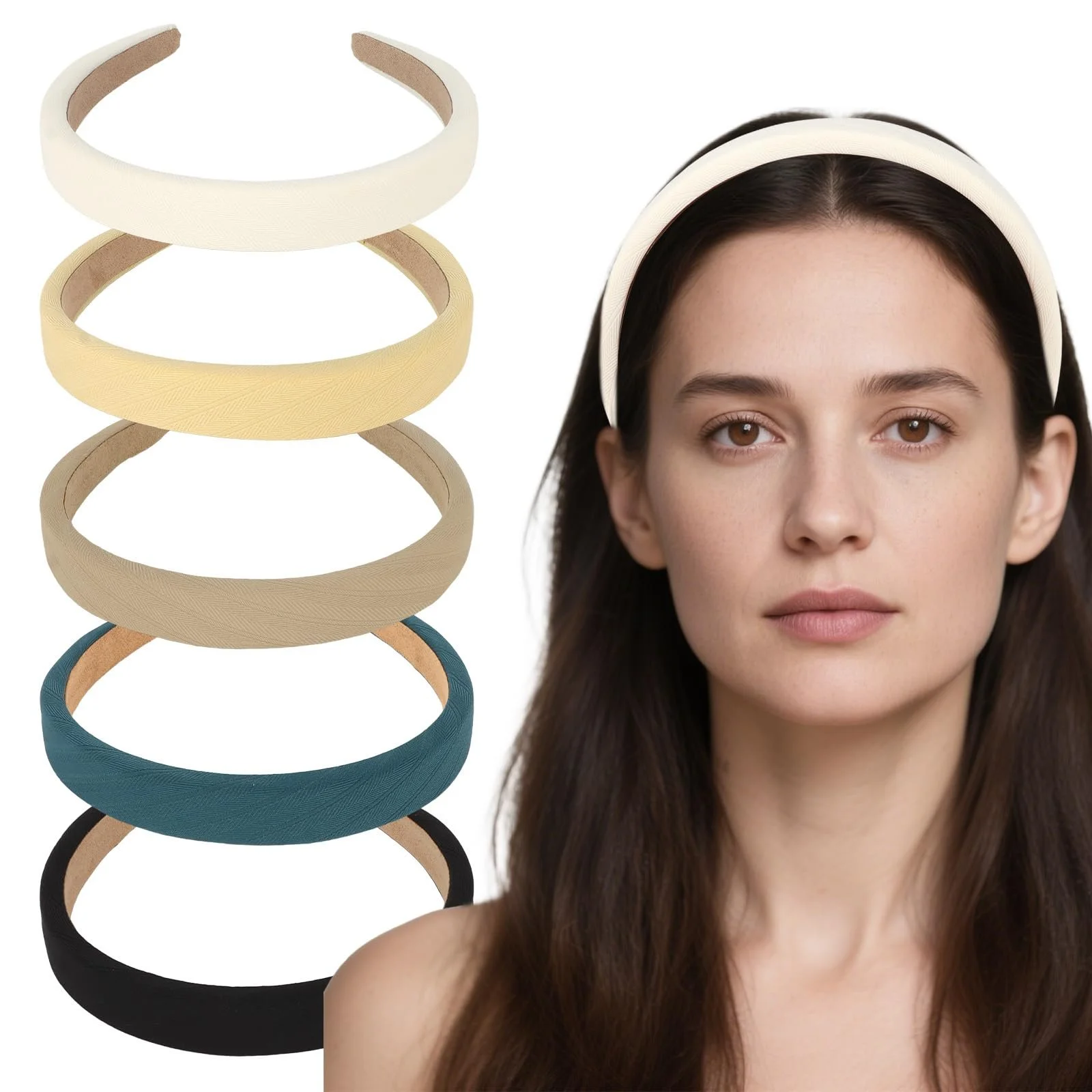 Набір з 5 плоских обручів для волосся, фото №4