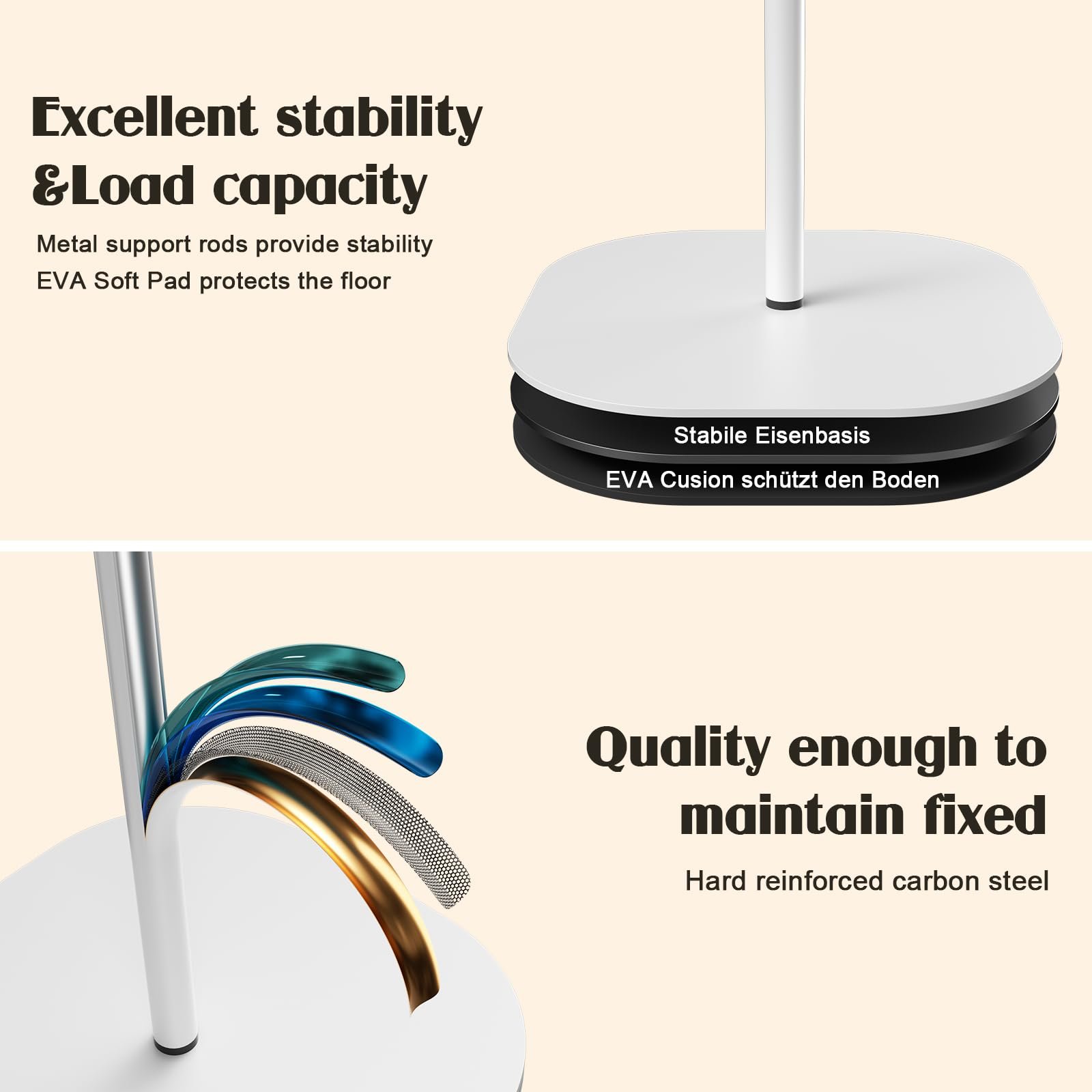 Стойка для проектора, Портативная напольная стойка для ноутбука, Многофункциональная напольная стойка, Регулируемая высота от 47 см до 120 см, Столик для кровати/дивана, Идеально подходит для ноутбука/проектора/камеры/книги, Легкая сборка (Белый), фото №7