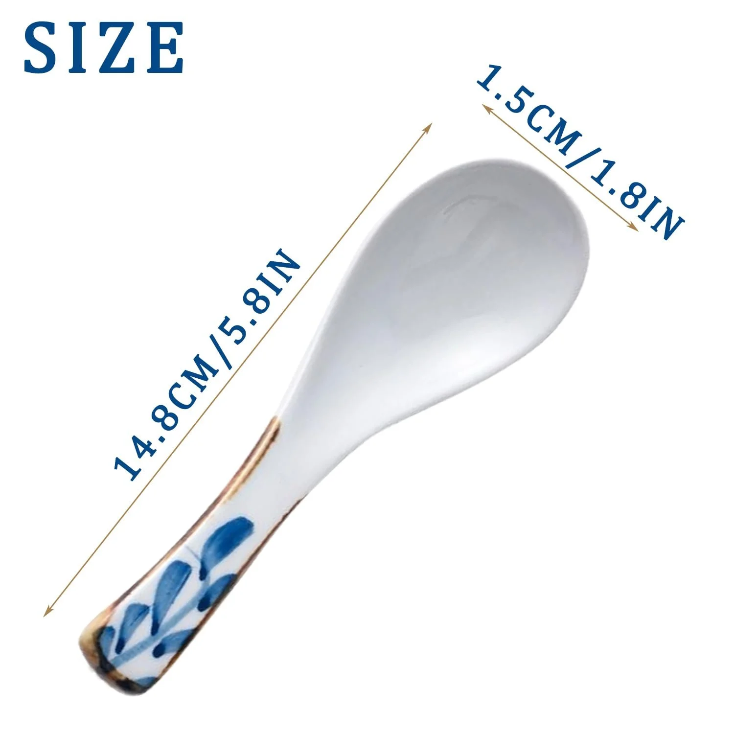 Ложка Керамическая Набор 5 шт, Ретро Китайская Ложка для Рамен Супа, Японская Ложка для Супа, Азиатские Столовые Приборы для Рамен Лапши, Бытовая Ложка для Супа Белый, фото №3