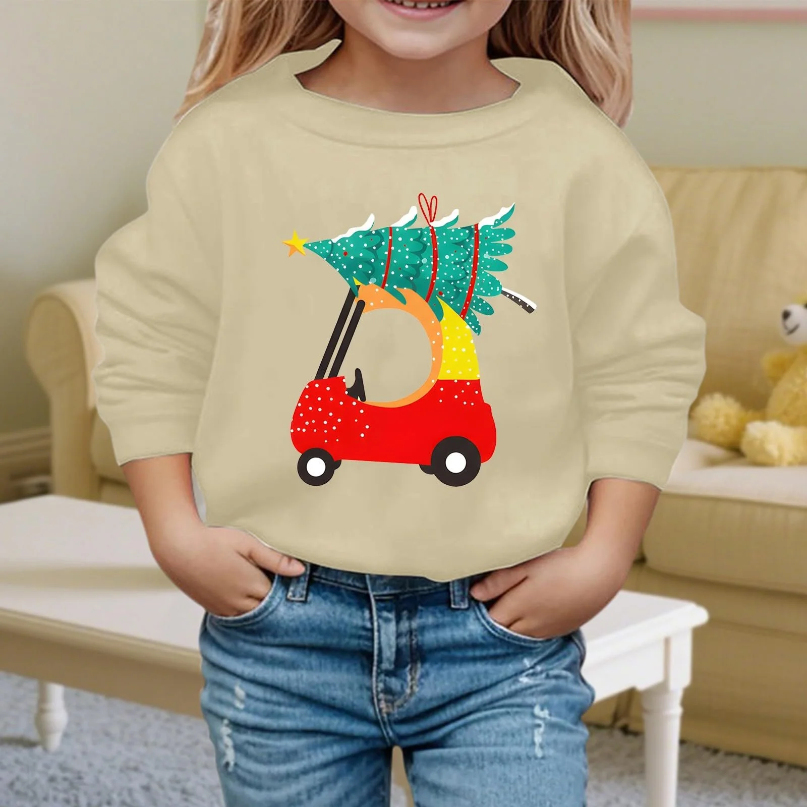 Свитшот Generisch Модный для девочки с повседневным принтом букв для стильных повседневных образов Удобный для активного отдыха, фото №3