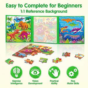 Магнітний пазл SYNARRY Dinosaurier 20 деталей - Фото 1