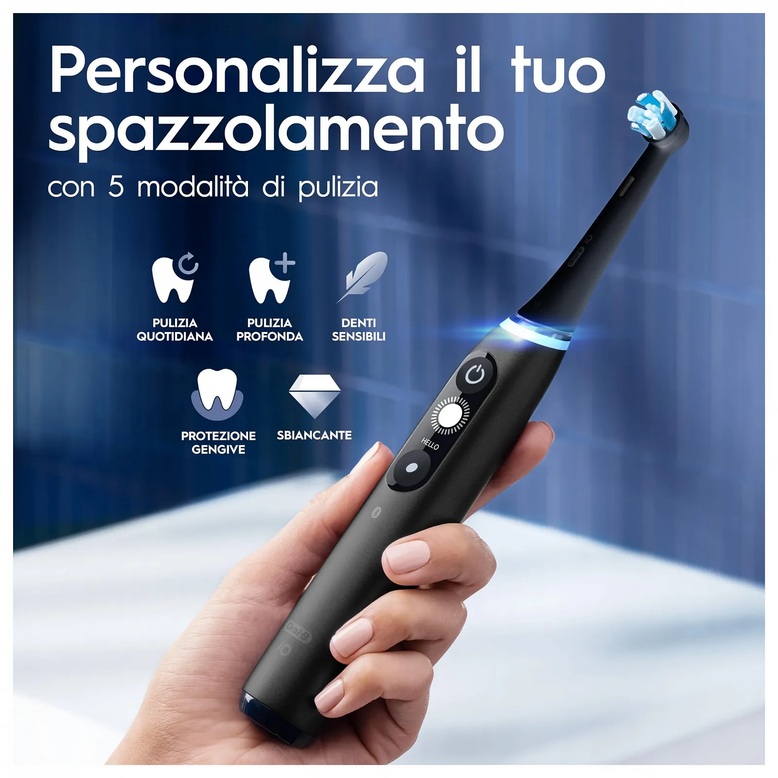 Электрическая зубная щетка Oral-B iO 7 Duo 5 режимов 2 ручки Black and White, фото №4