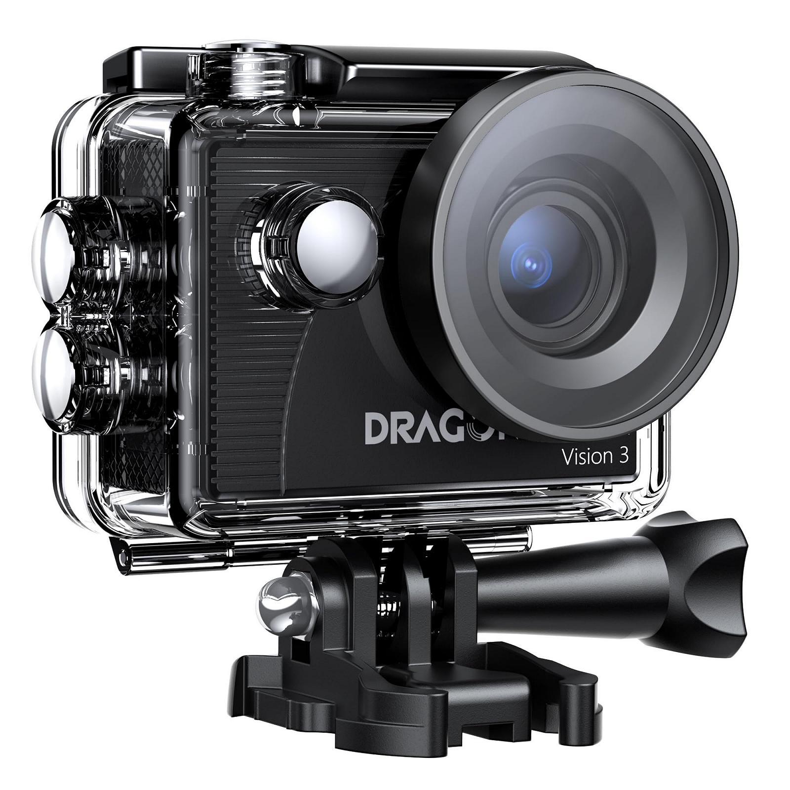 Екшн-камера Dragon Touch 4K30FPS 20MP WiFi 170° з широким кутом огляду, 2-дюймовим екраном Ultra HD, 4-кратним зумом, пультом дистанційного керування 2.4G, набором кріпильних приладів і 2 батареями 1050 мАг Vision 3, фото №1