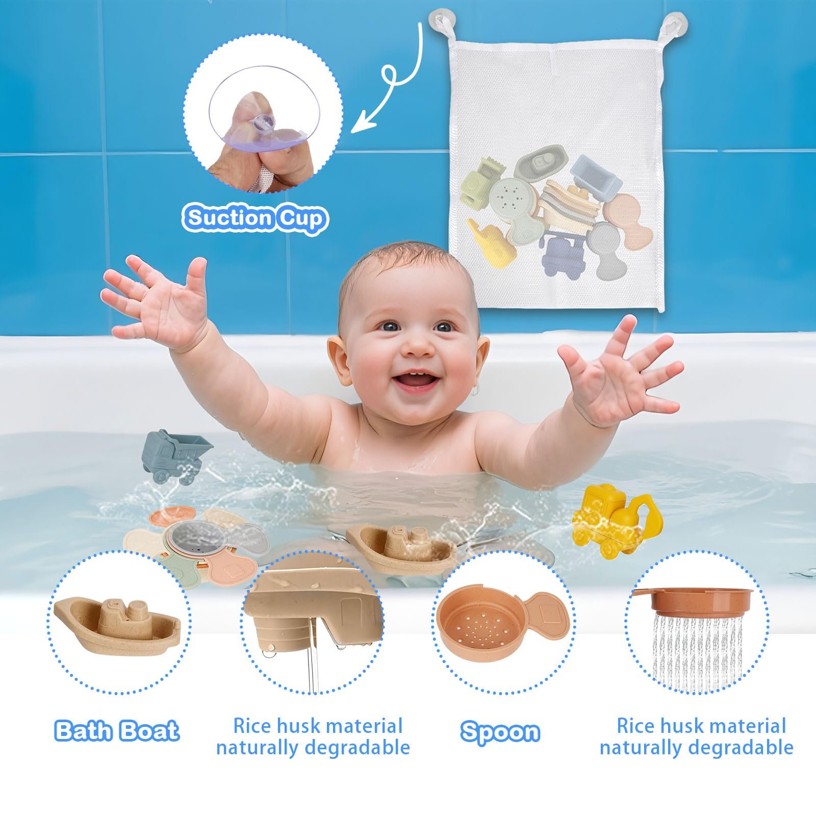 Іграшка для ванни Автомобіль Силіконові 15 шт Різнокольоровий, фото №4