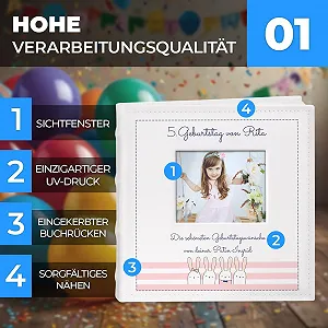 Альбом для фотографий Maverton Вставной Для 200 фотографий 10 x 15 см 100 белых страниц 21 x 22 см Белый Кролики synthetic.ua - Фото 1