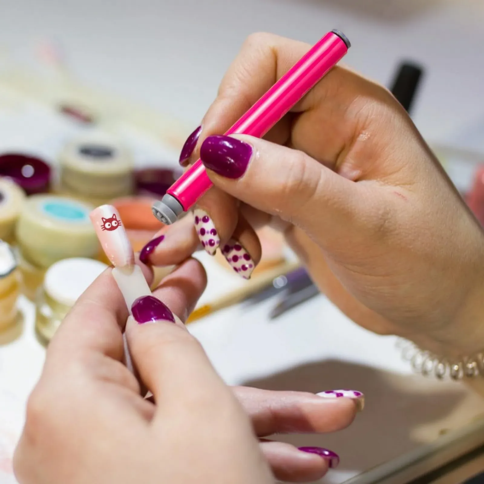 Набір для манікюру Nagelschablone 48 штук штамп-ручка зі змінними голівками, фото №2