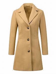 Пальто Allegra K Однобортное С Лацканами Женское - Фото 1