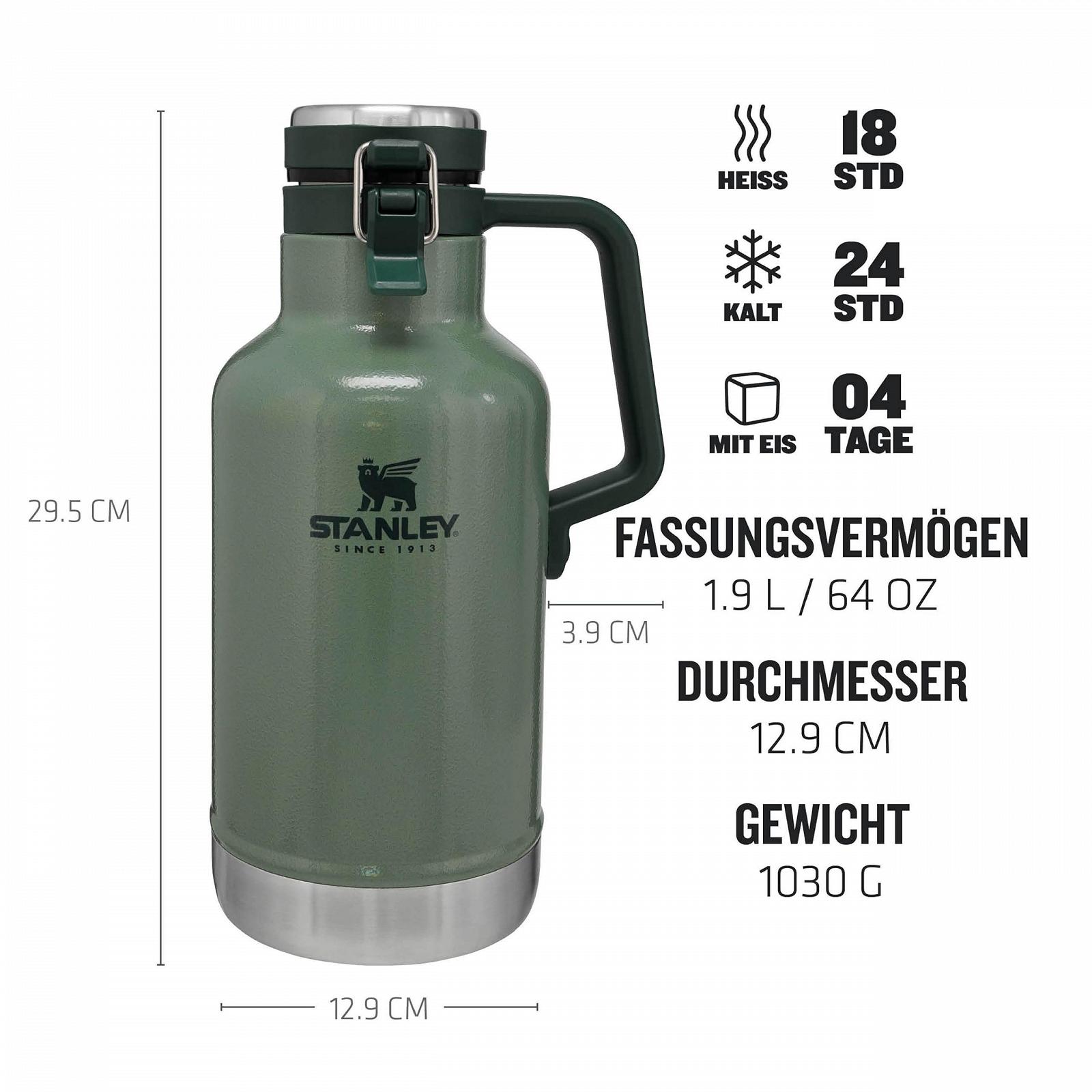 Термос Stanley Classic Easy-Pour Growler 1900 мл Зелений, фото №3 Термос Stanley Classic Easy-Pour Growler 1900 мл Зелений, фото №3
