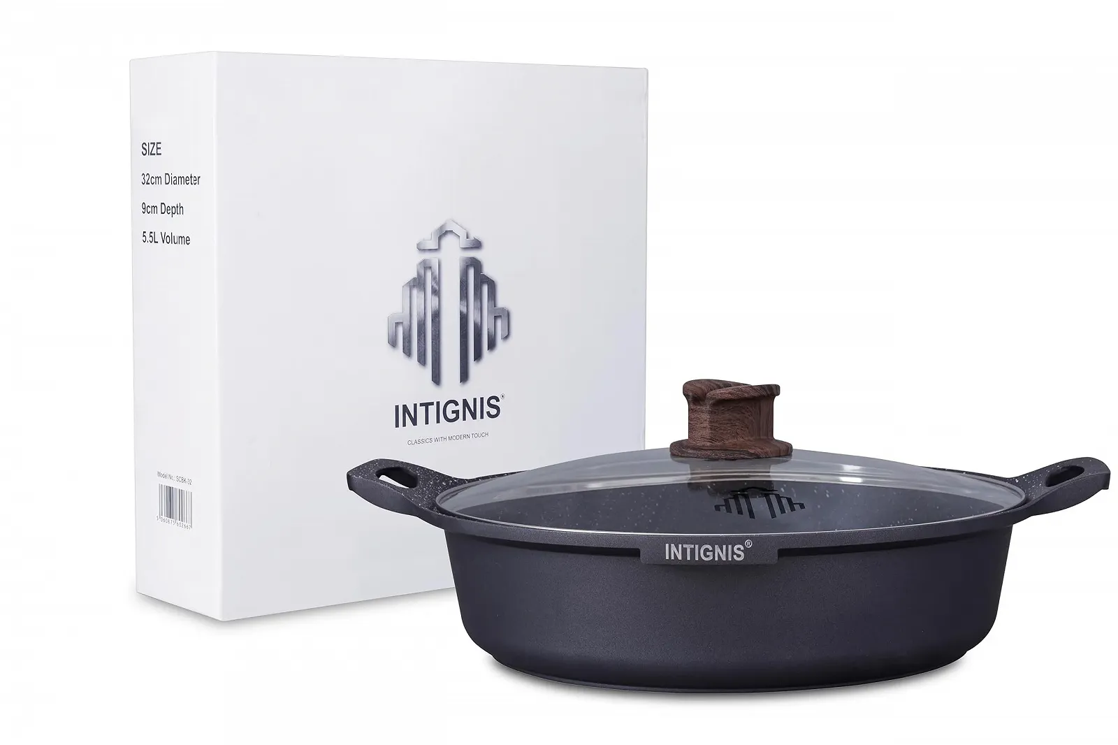 Форма для тушения низкая 32 см с крышкой для индукции, фото №9 Форма для тушения низкая 32 см с крышкой для индукции, фото №9