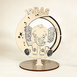 Настільна лампа Wooden Moon Personalised USB Дерев'яна - Фото 1