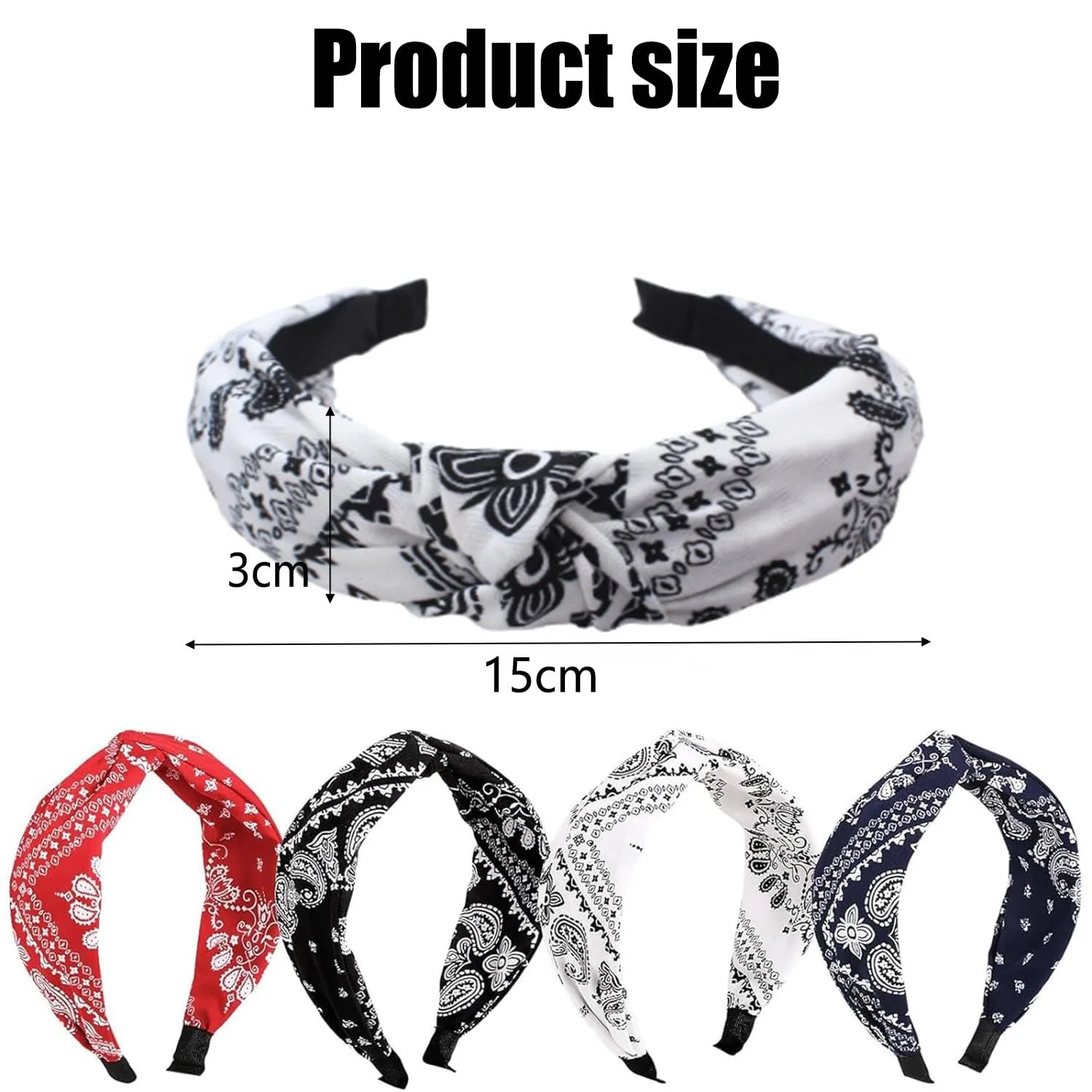 Обруч на голову Набір з 4 широких, фото №2