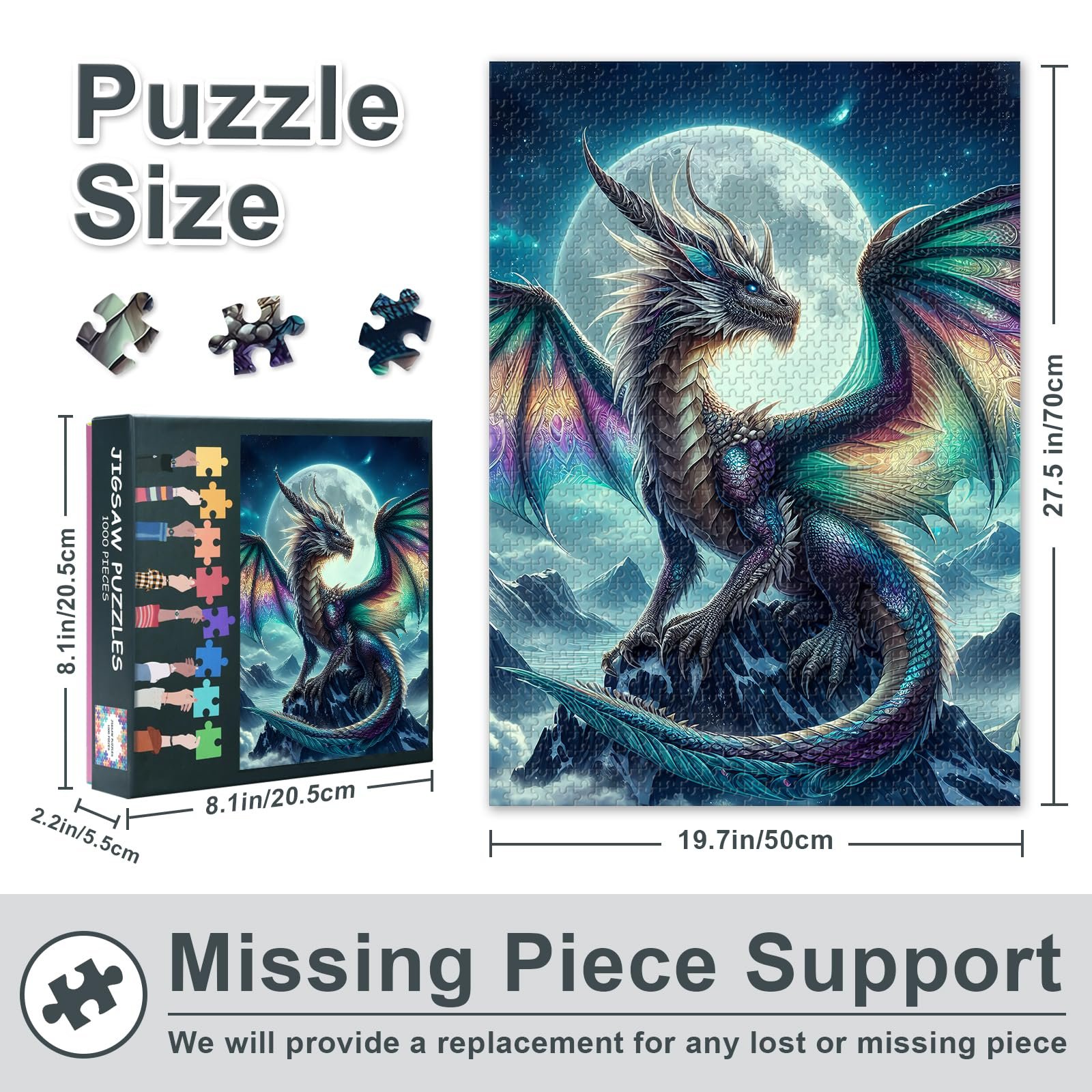 Пазл Dragon Moon Moon Puzzle Fantasy Animals 1000 деталей 70 x 50 см, фото №3