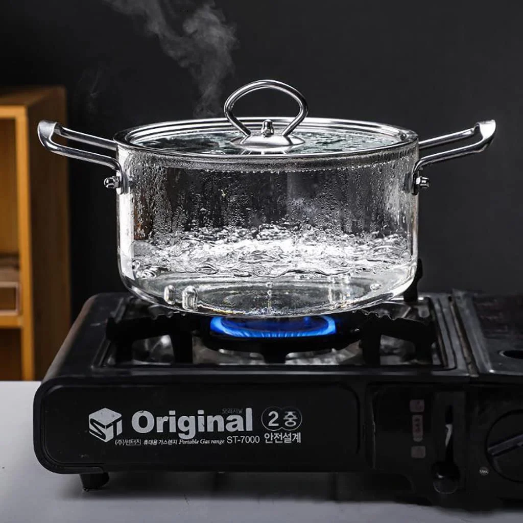 Каструля Guoyoocc скляна прозора з кришкою та ручкою з нержавіючої сталі жаростійка, фото №6 Каструля Guoyoocc скляна прозора з кришкою та ручкою з нержавіючої сталі жаростійка, фото №6