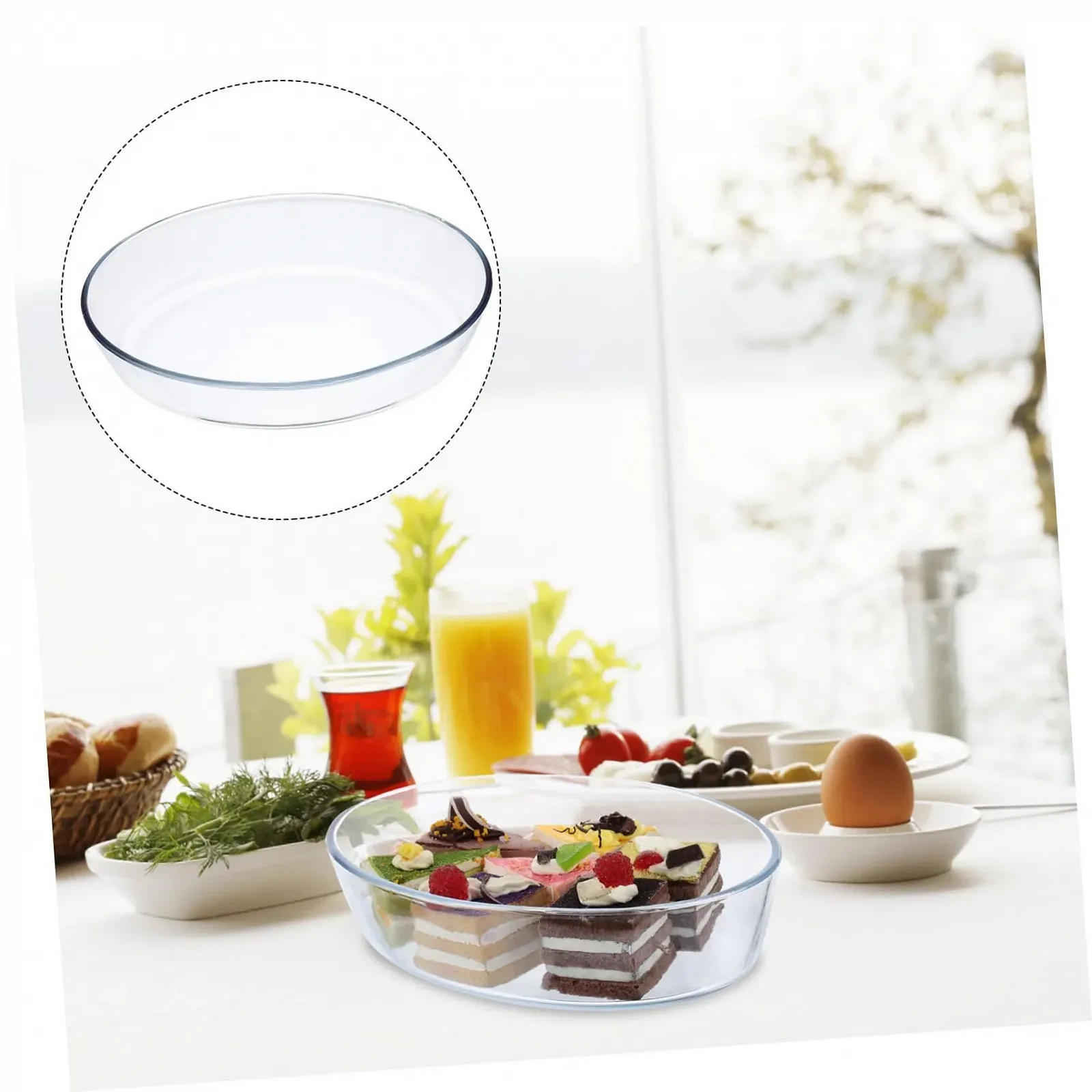 Форма для выпечки Gatuida жаропрочная стеклянная прозрачная антипригарная, фото №7