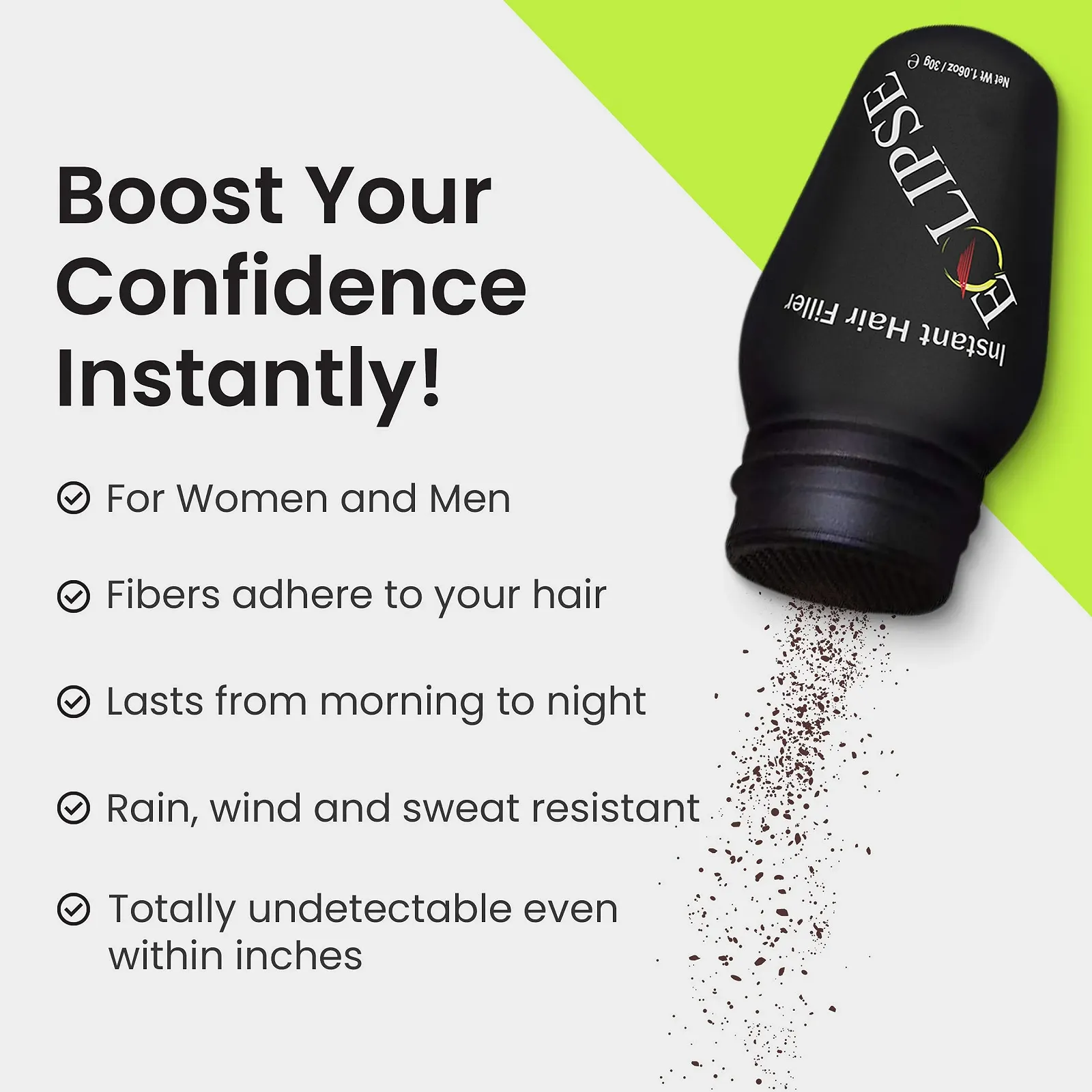 Волокна для волосся Eclipse для стоншення волосся Середньо-коричневий - 60 г, фото №3