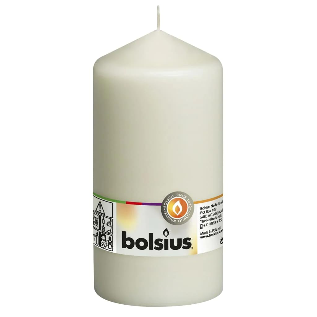 Свічки Bolsius Pillar гладкі - 15 x 8 см - слонової кістки - набір 8 шт., фото №2