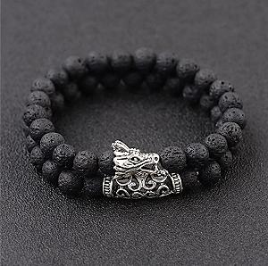 Браслет черный на руку с камня Дракон - Фото 1