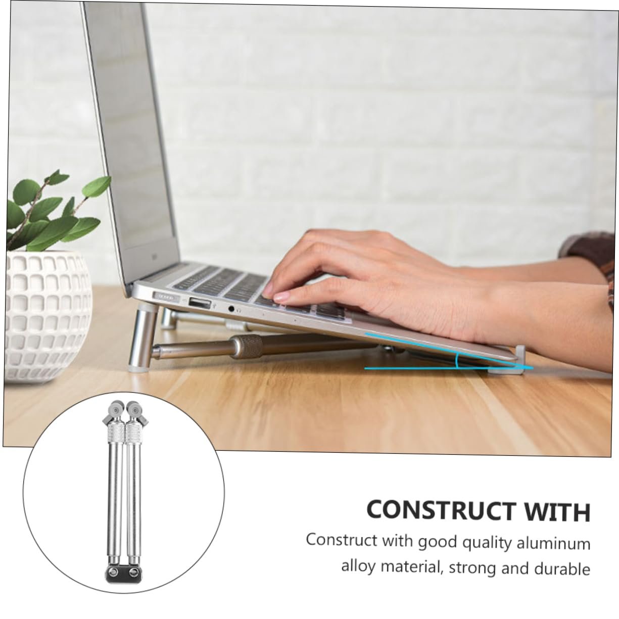 Підставка для ноутбука DOITOOL Ергономічна складна з алюмінієвого сплаву Регульована з нековзними силіконовими накладками і телескопічною конструкцією, фото №5 Підставка для ноутбука DOITOOL Ергономічна складна з алюмінієвого сплаву Регульована з нековзними силіконовими накладками і телескопічною конструкцією, фото №5