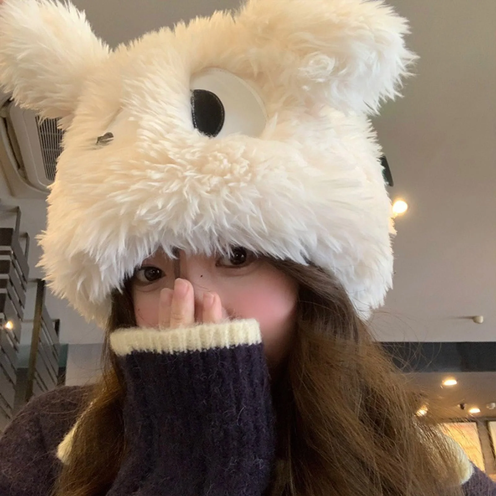 Разноцветная шапка с щенком с ушными меховыми клапанами, мультяшная шапка с ушами, однотонная зимняя плюшевая для повседневной одежды, меховые шапки для женщин, фото №5 Разноцветная шапка с щенком с ушными меховыми клапанами, мультяшная шапка с ушами, однотонная зимняя плюшевая для повседневной одежды, меховые шапки для женщин, фото №5