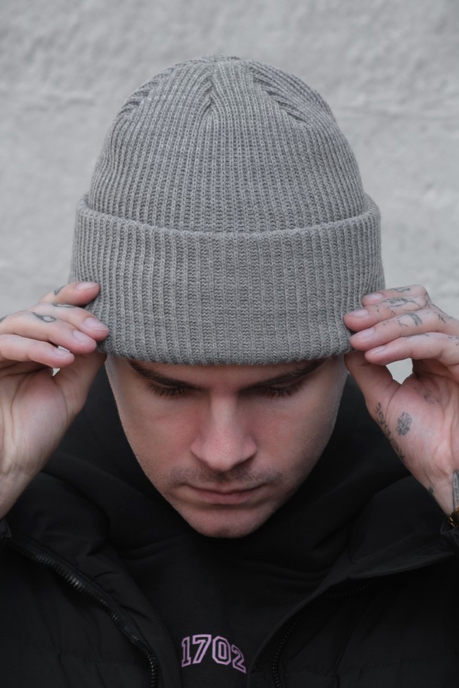 Подовжена трикотажна шапка біні докер Without dominic gray, фото №1