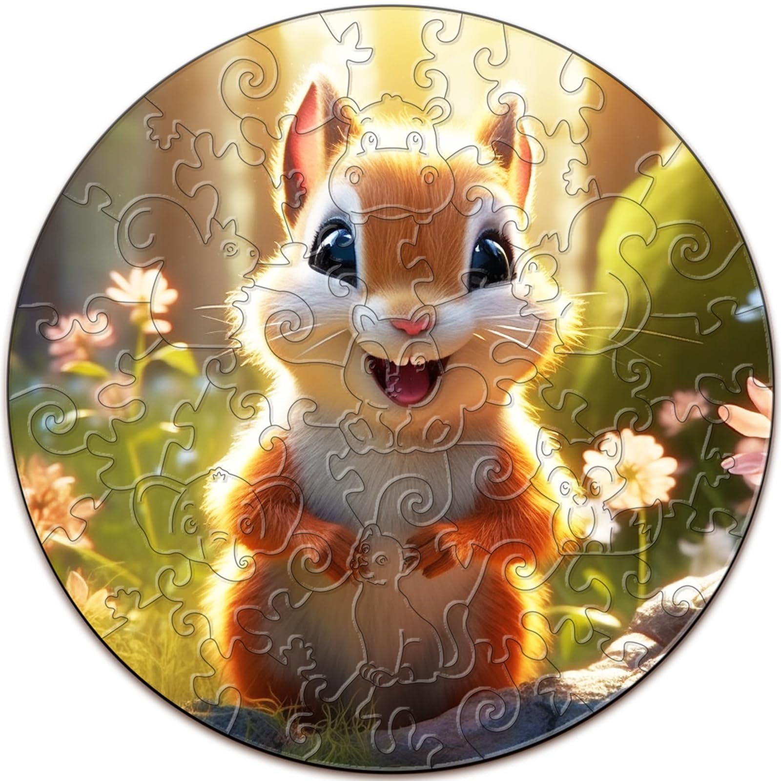 Дерев'яний пазл Cute Squirrel 50 деталей 29 x 29 см, фото №1 Дерев'яний пазл Cute Squirrel 50 деталей 29 x 29 см, фото №1